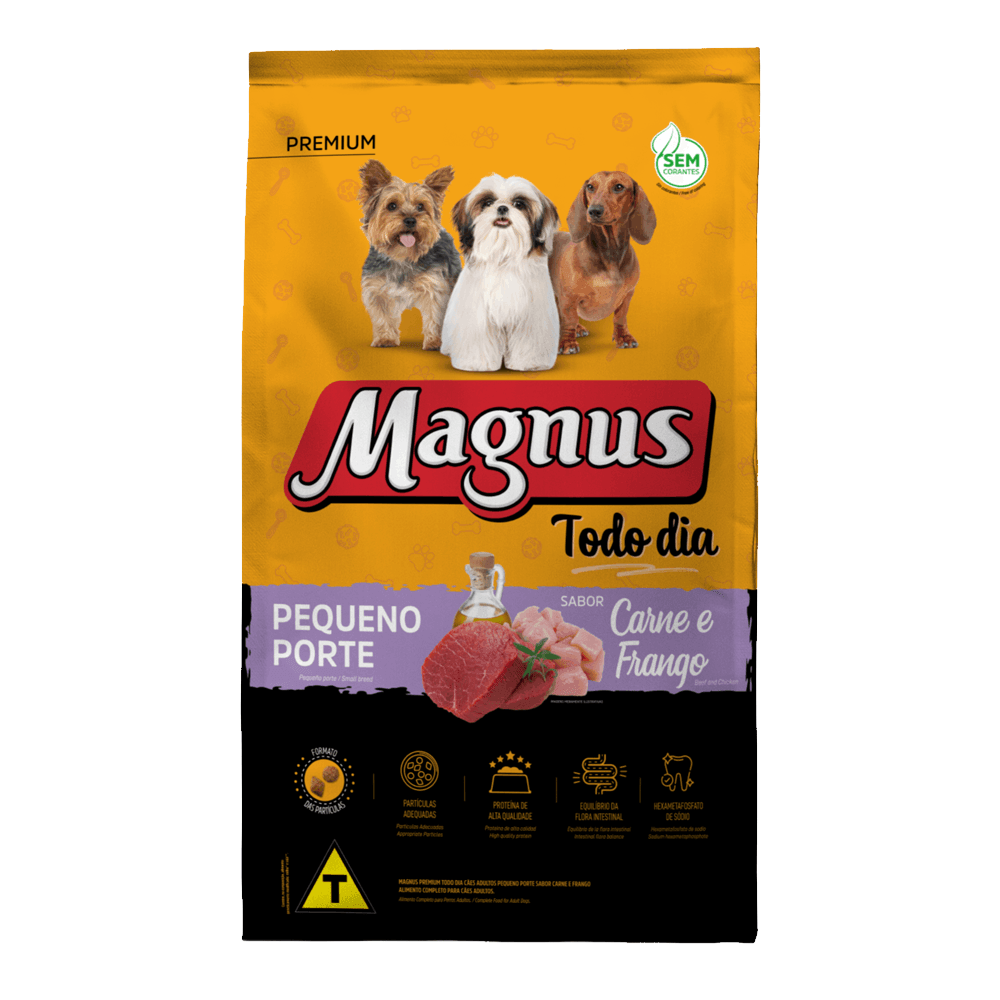 Ração Magnus Todo Dia Cães de Pequeno Porte Carne e Frango