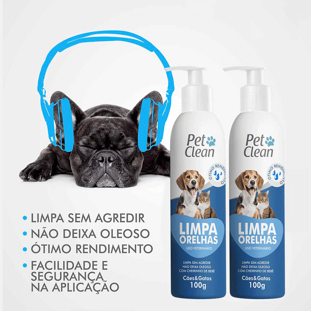 Limpa Orelhas Cães e Gatos Pet Clean