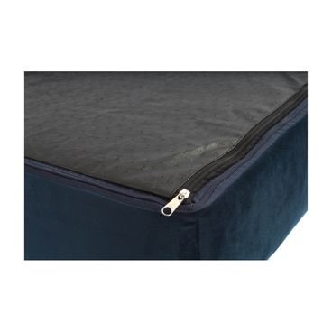 Cama-Roma-Bichinho-Chic-Cinza-com-Marinho-Detalhe-do-Ziper