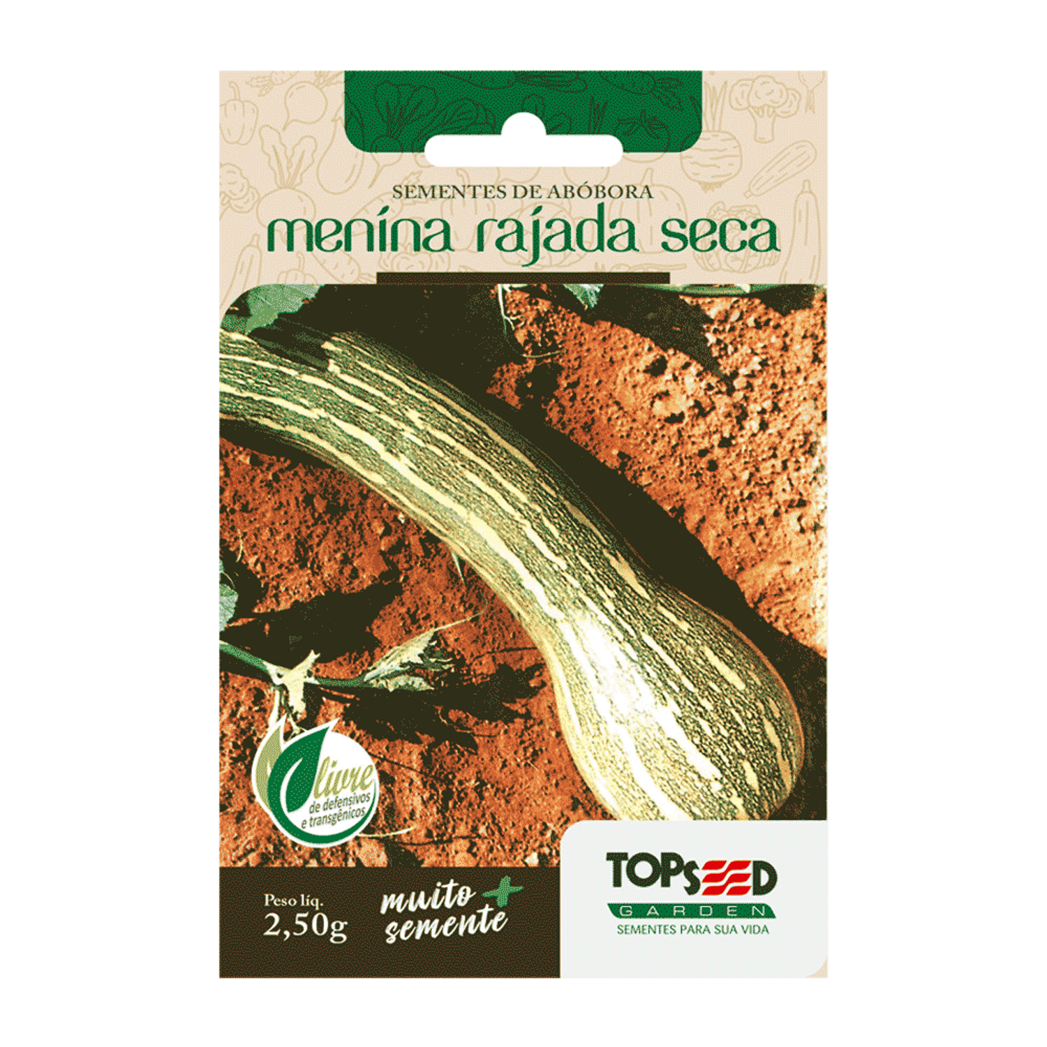 Sementes de Abóbora Menina Rajada Tradicional Topseed Garden