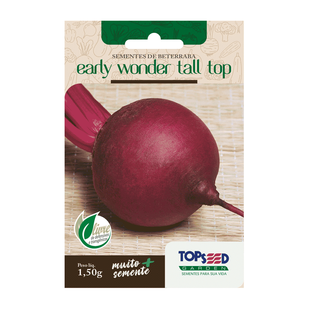 Sementes de Beterraba Early Wonder Tall Top Tradicional Topseed Garden