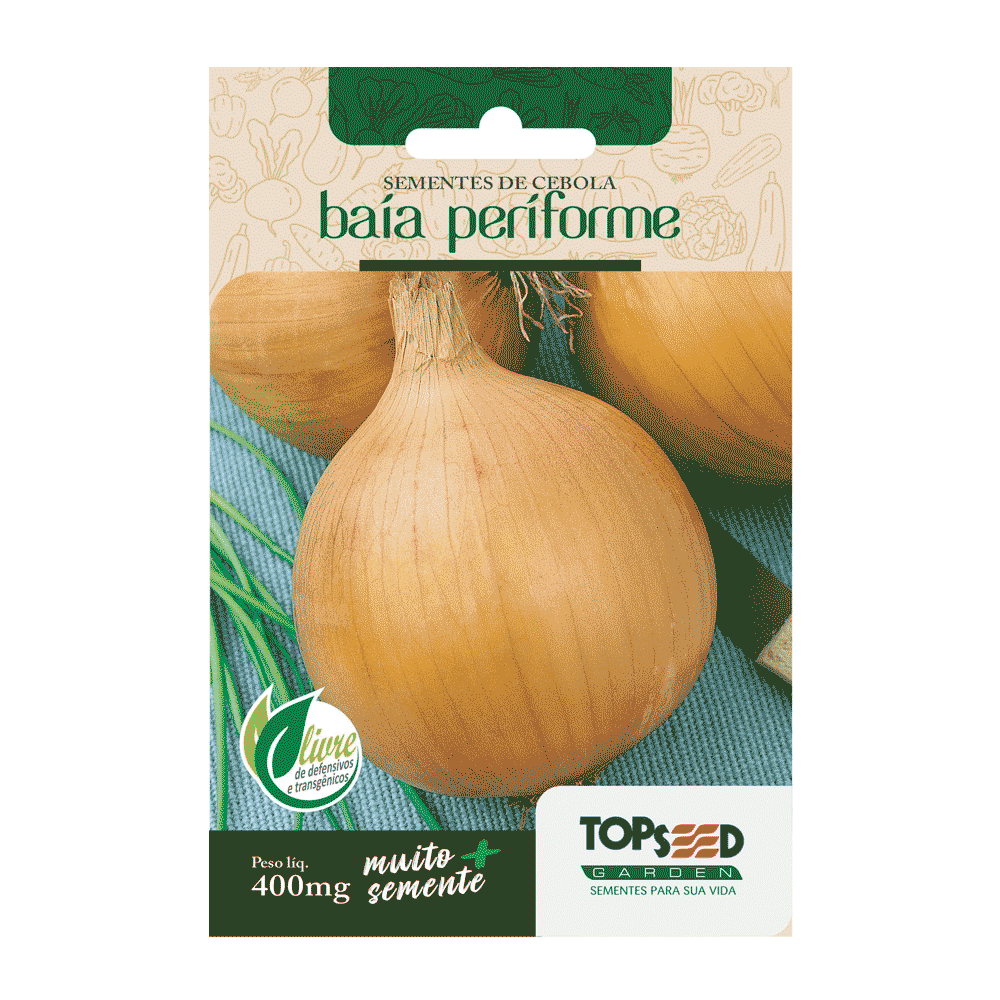 Sementes de Cebola Baia Periforme Tradicional Topseed Garden