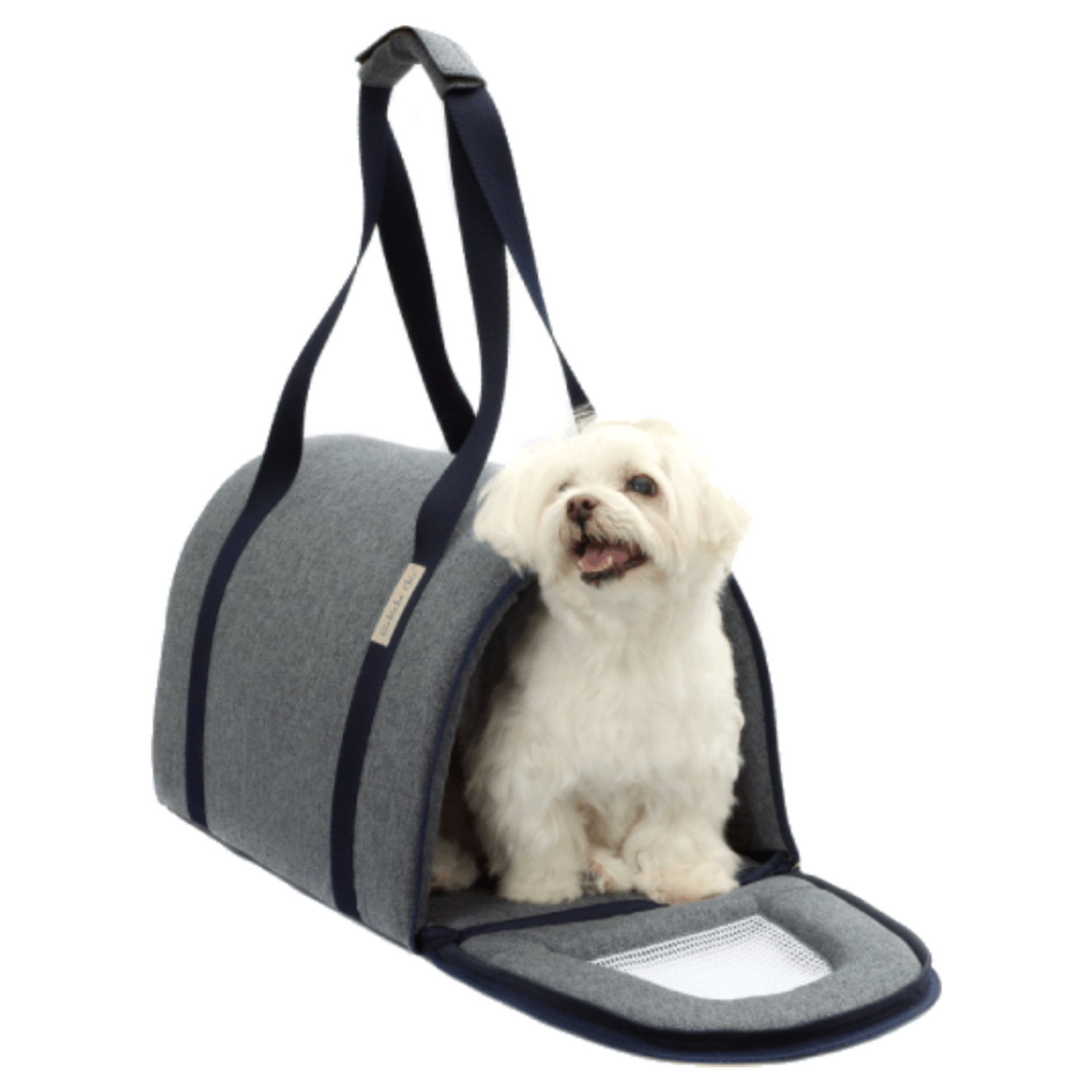 Bolsa de Transporte Veneza Bichinho Chic Azul Aberta com Pet
