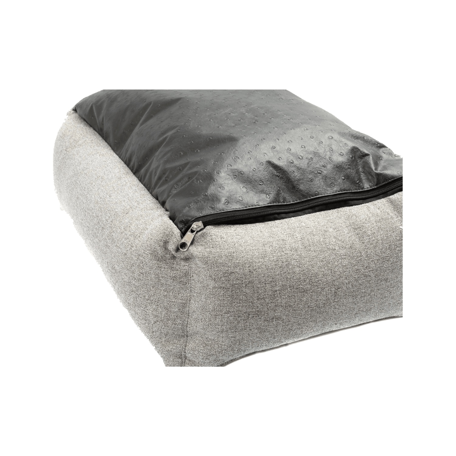 Cama-Veneza-Bichinho-Chic-Cinza-Detalhe-do-Ziper