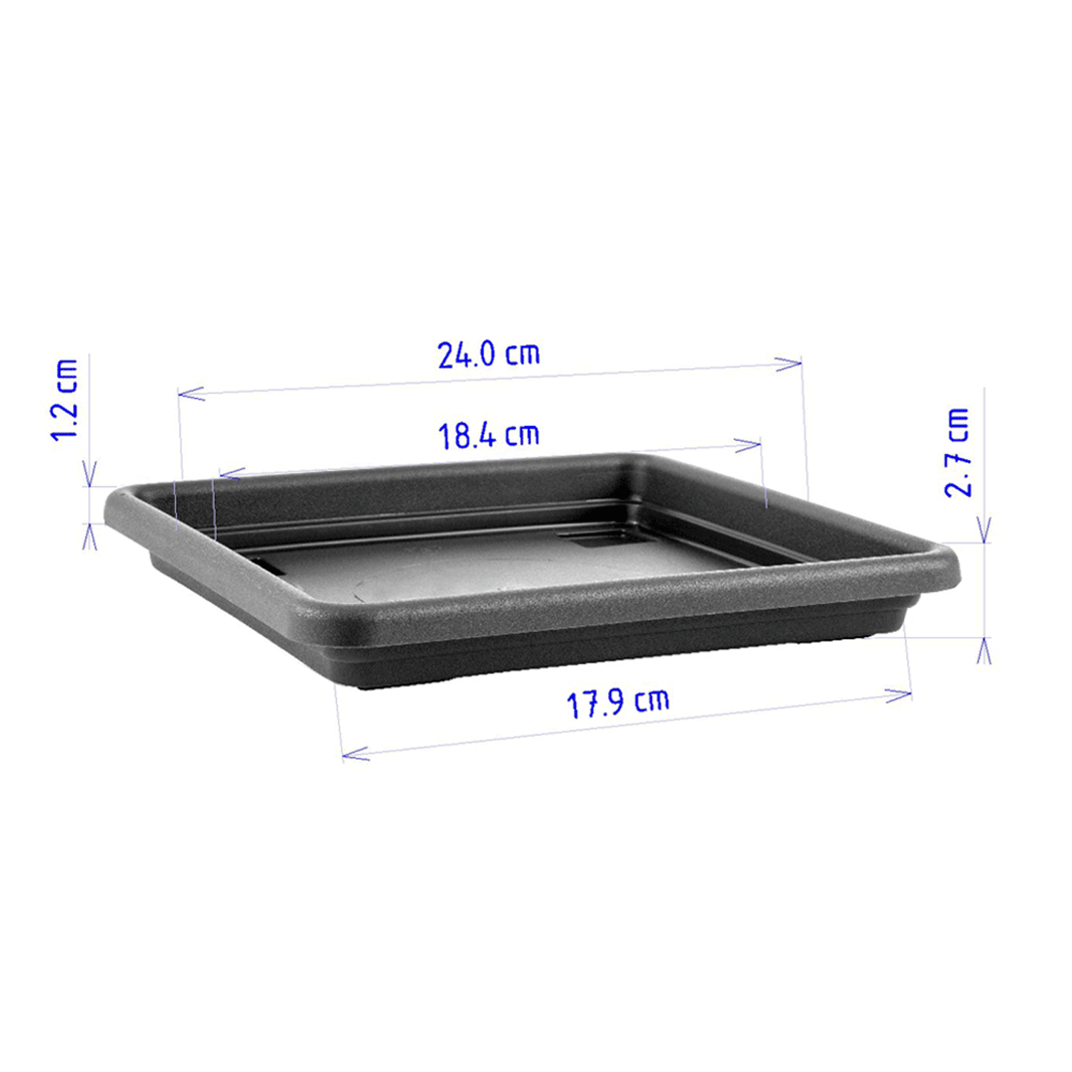 Prato Vaso Milão Desli Preto 26cm