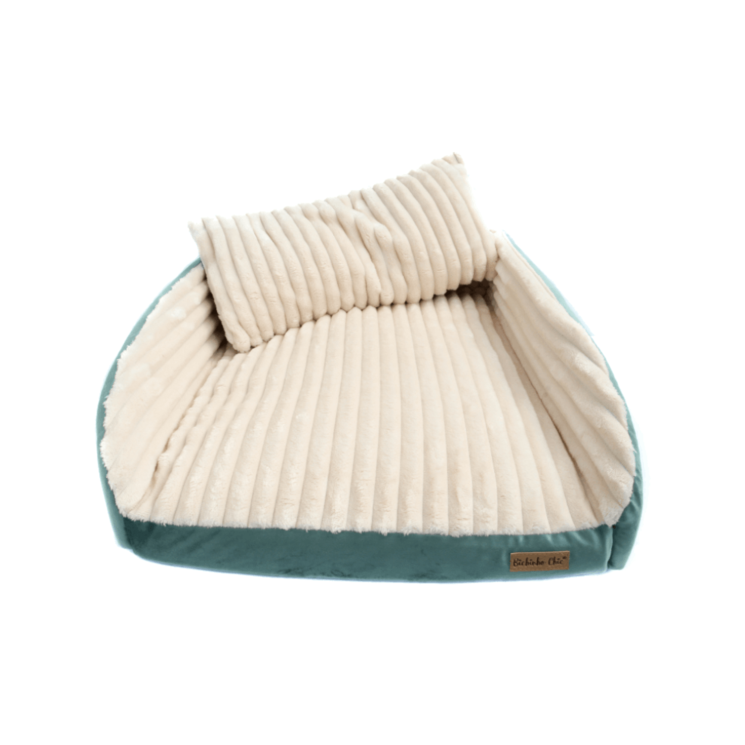 Cama-Roma-Bichinho-Chic-Marfim-com-Verde-com-Almofada