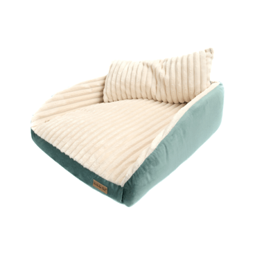 Cama-Roma-Bichinho-Chic-Marfim-com-Verde-com-Almofada-Lado