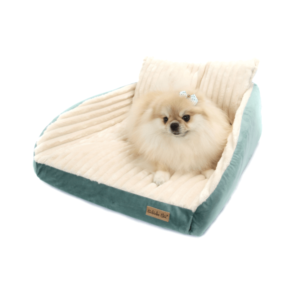 Cama Roma Bichinho Chic Marfim com Verde