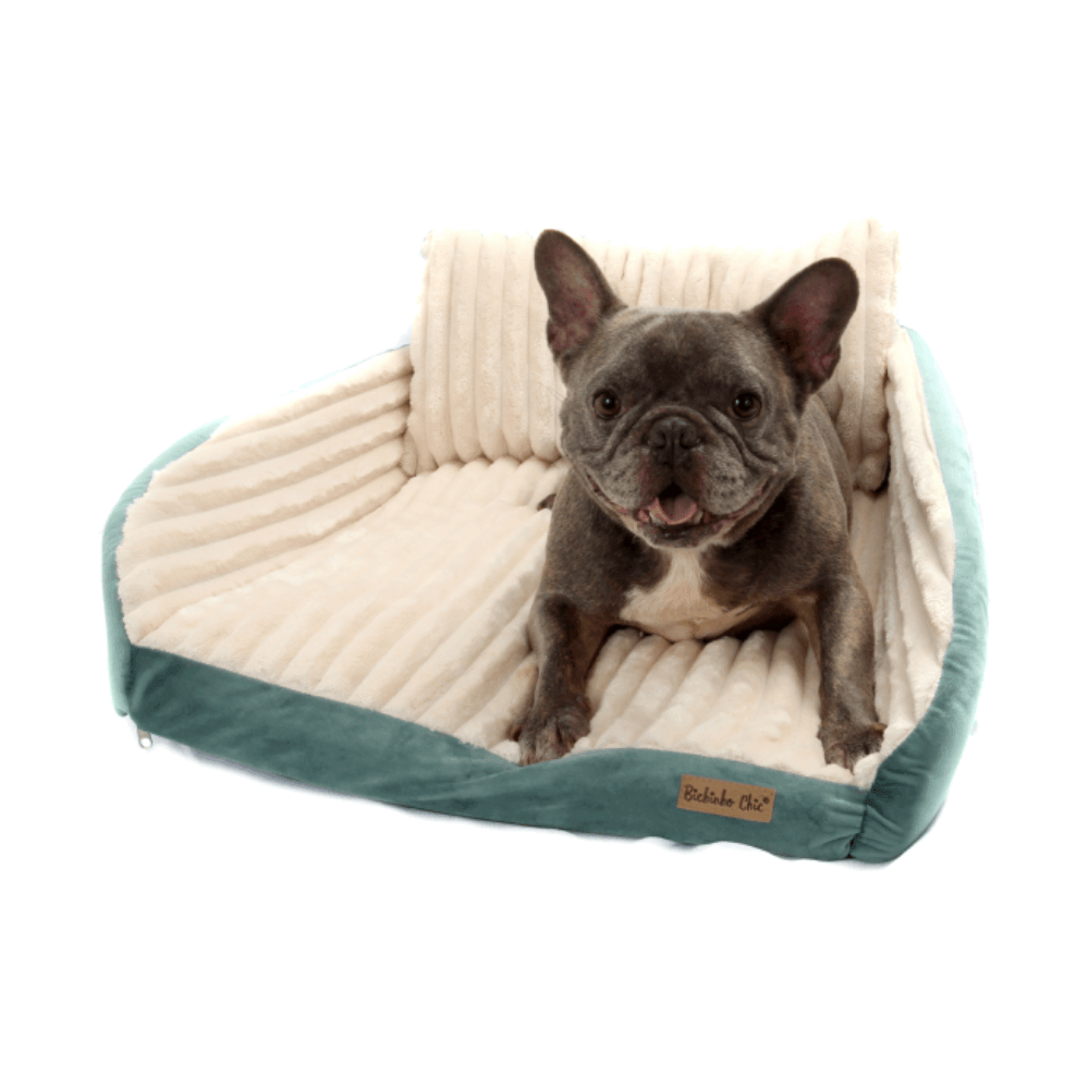 Cama Roma Bichinho Chic Marfim com Verde