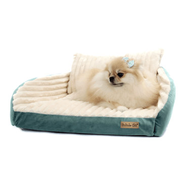 Cama-Roma-Bichinho-Chic-Marfim-com-Verde-com-Almofada-com-Pet