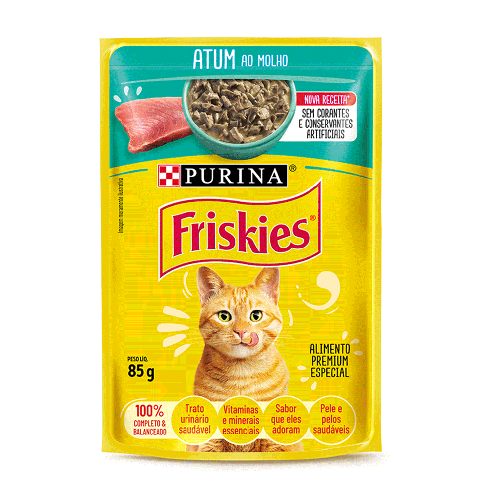 Ração Úmida Friskies Gatos Adultos Atum ao Molho