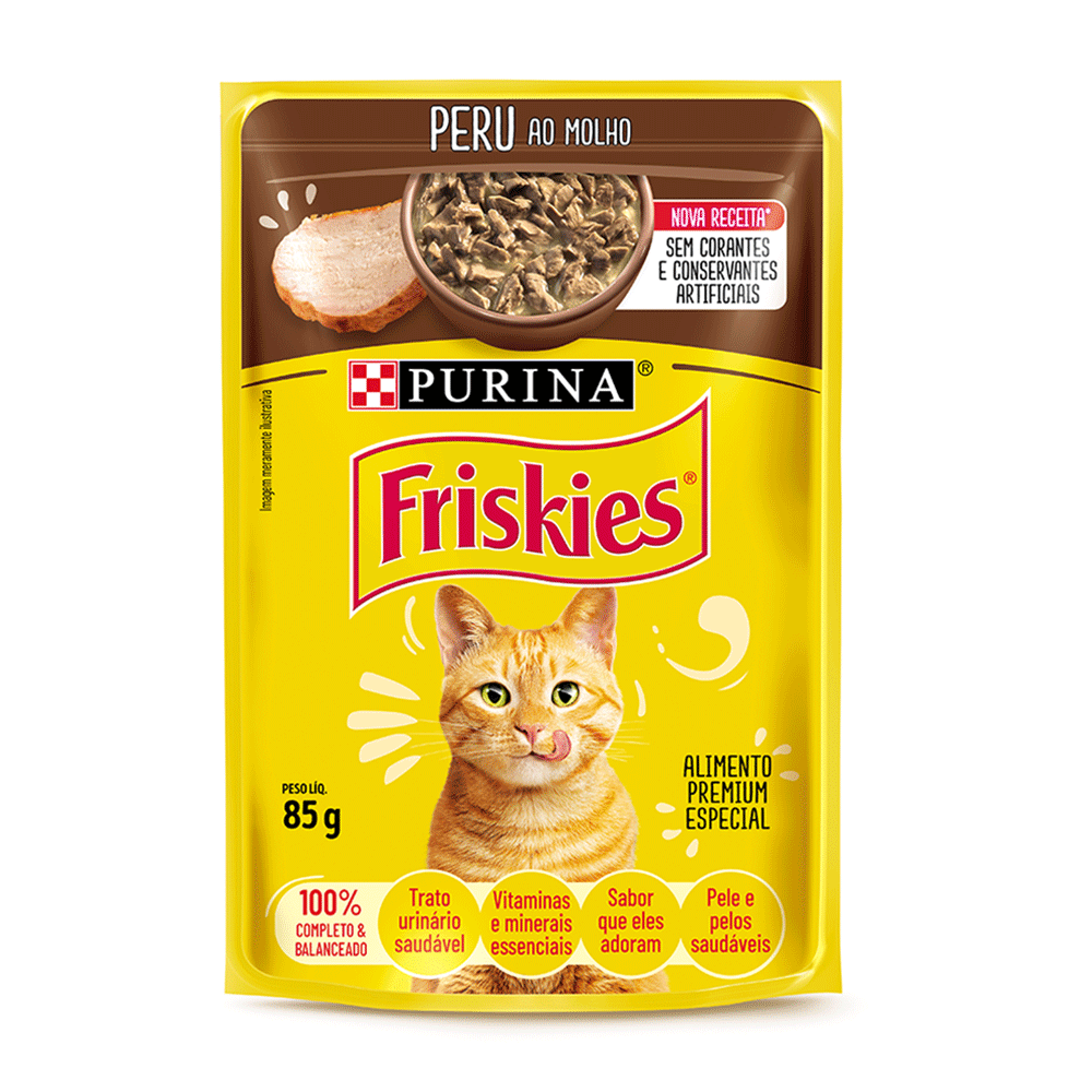 Ração Úmida Friskies Gatos Adultos Peru ao Molho