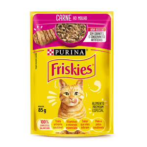 Ração Úmida Friskies Gatos Adultos Carne ao Molho - 85 g