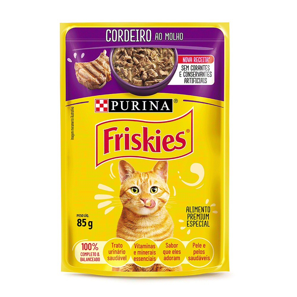 Ração Úmida Friskies Gatos Adultos Cordeiro ao Molho
