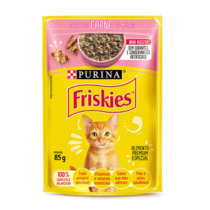 Ração Úmida Friskies Gatos Filhotes Carne ao molho - 85 g
