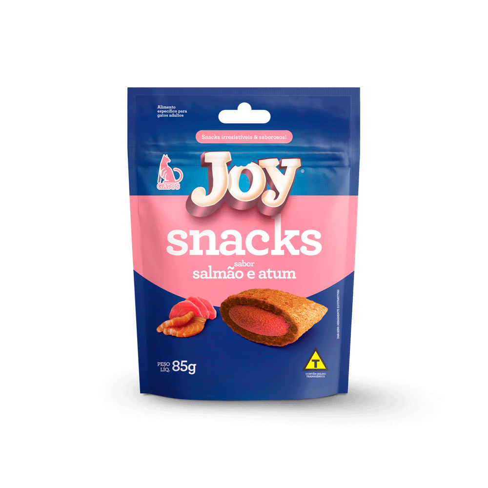 Petisco Joy Snacks para Gatos Adultos Salmão e Atum