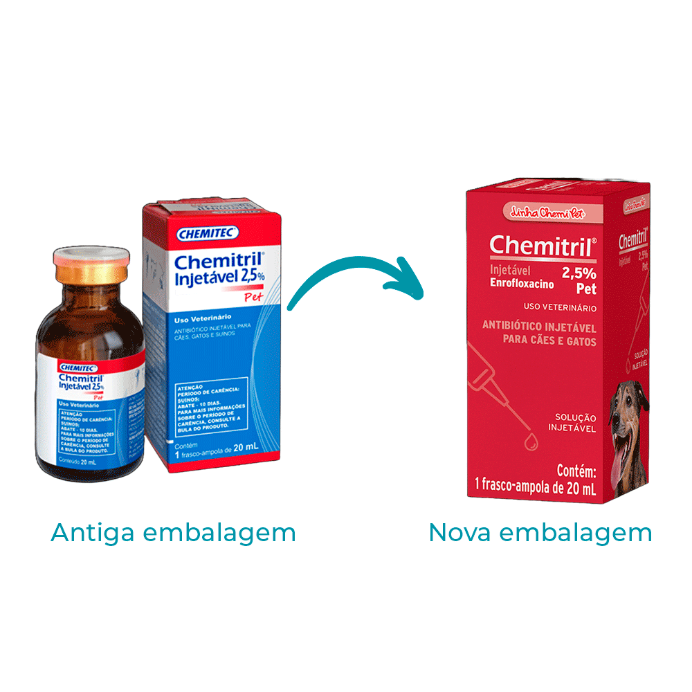 Antibiótico Chemitril Injetável 2,5% Chemitec