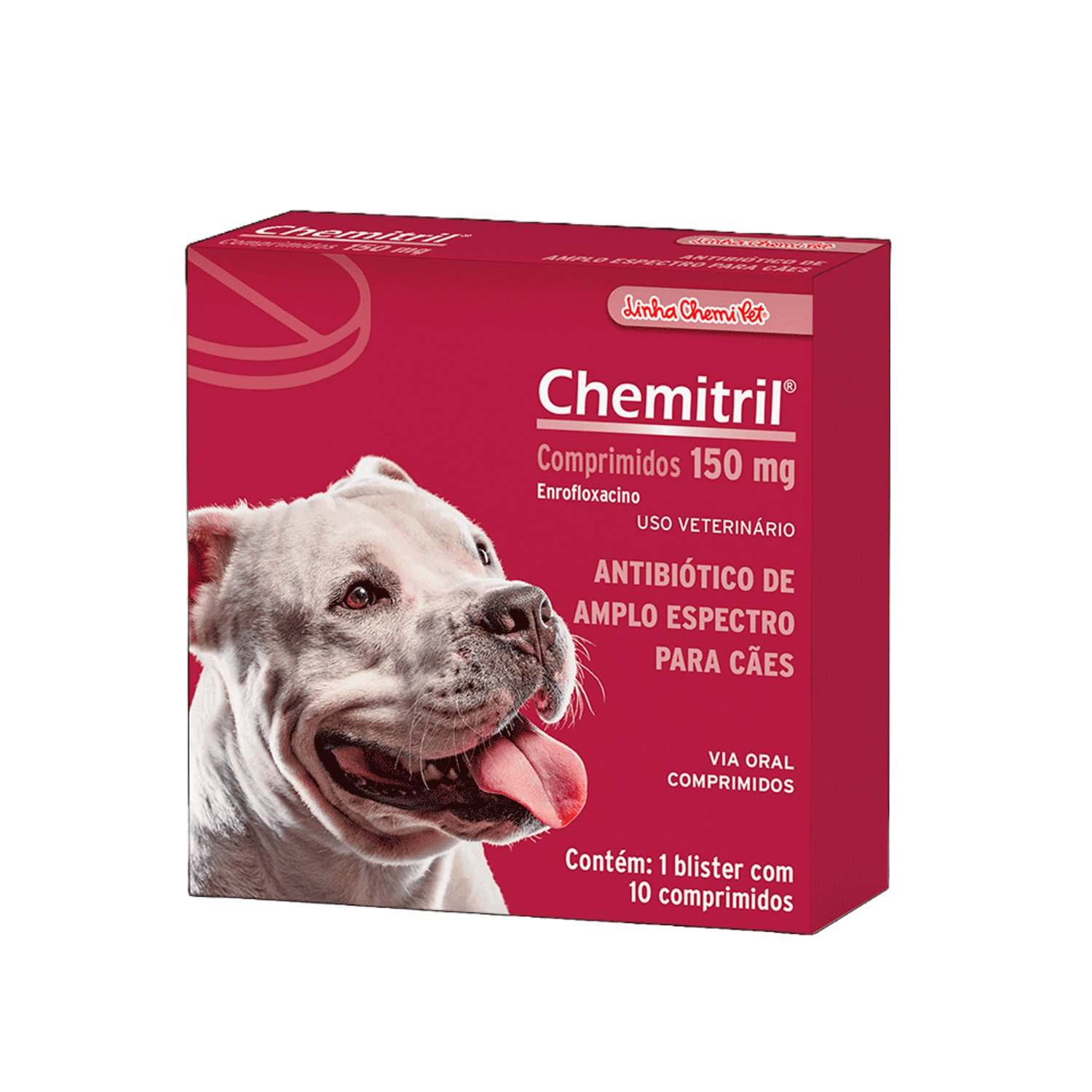 Antibiótico Chemitril para Cães Chemitec 150 mg