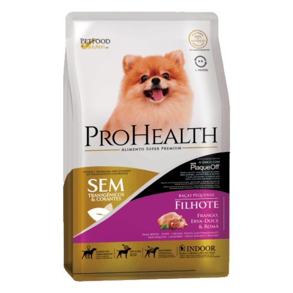 Ração ProHealth Cães Filhotes Raças Pequenas Frango, Erva-Doce e Romã 1 kg