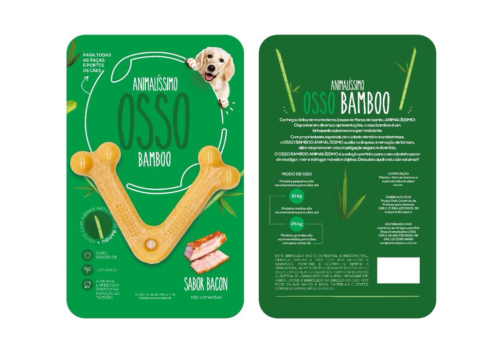 Brinquedo Osso Bamboo em V Animalíssimo