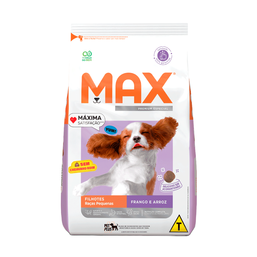 Ração Max para Cães Filhotes Raças Pequenas Frango e Arroz