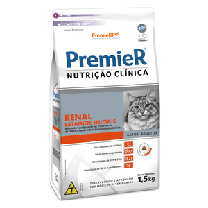 Ração Premier Nutrição Clínica Renal Estágios Iniciais Gatos Adultos - 1,5 kg