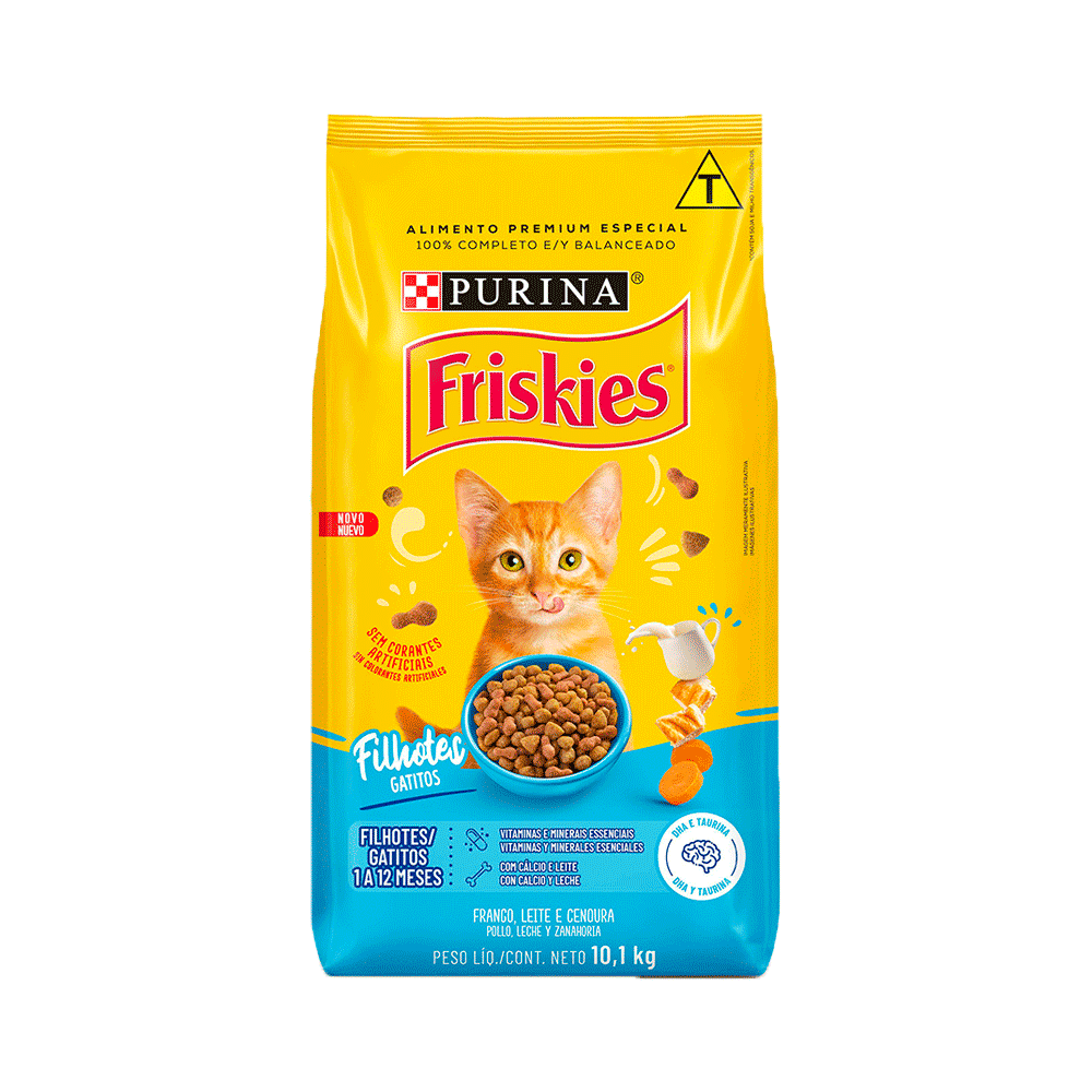 Ração Friskies Gatos Filhotes Frango e Leite