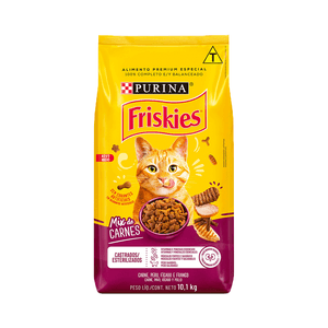 Ração Friskies Gatos Adultos Castrados Mix de Carne