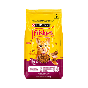 Ração Friskies Gatos Adultos Castrados Mix de Carne