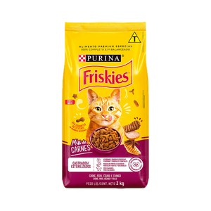 Ração Friskies Gatos Adultos Castrados Mix de Carne