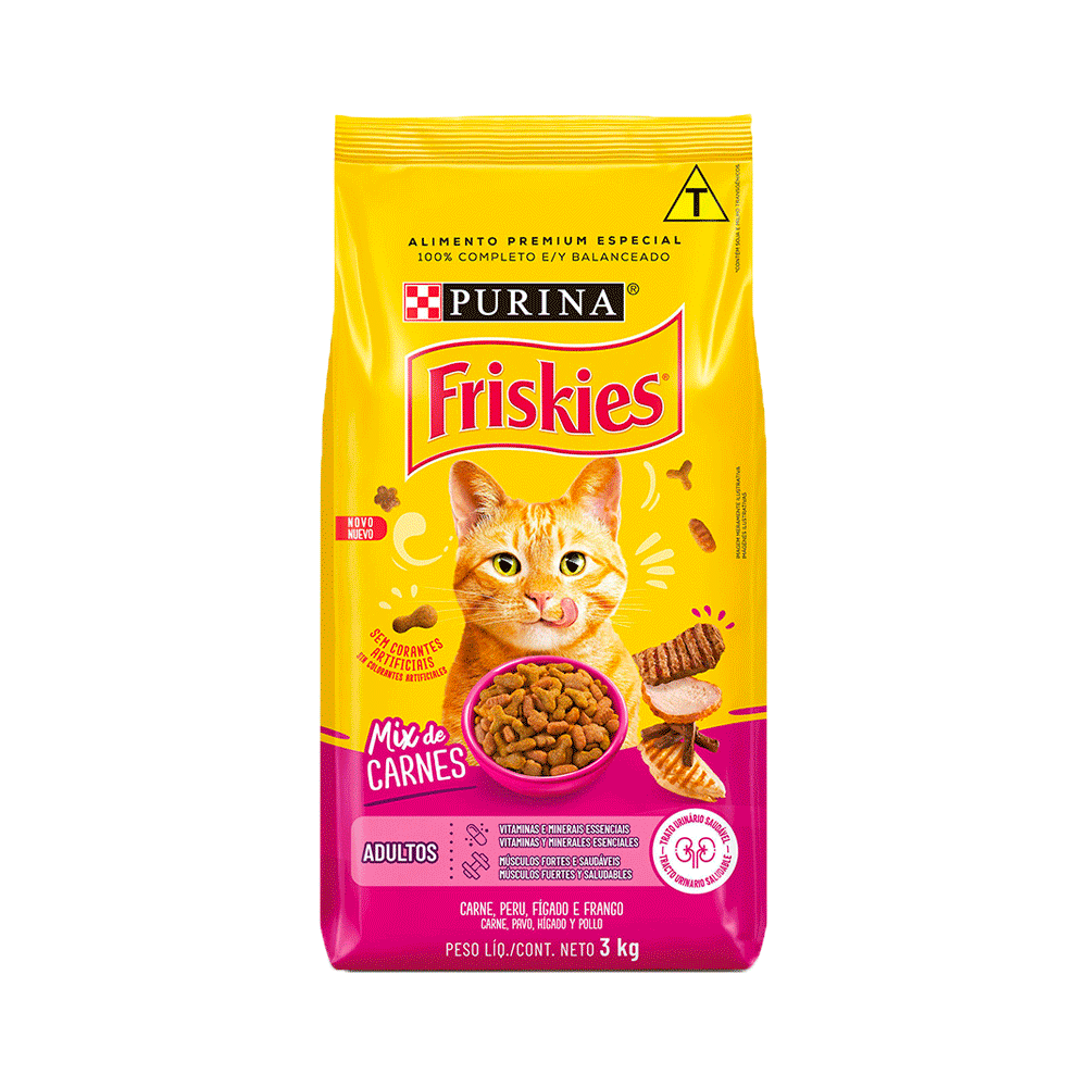 Ração Friskies Gatos Adultos Mix de Carnes