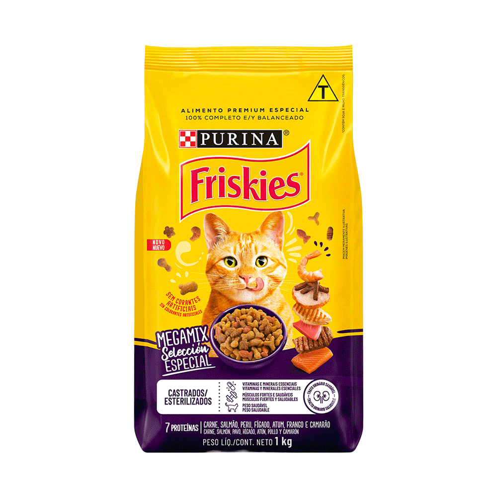Ração Friskies Gatos Adultos Castrados Megamix