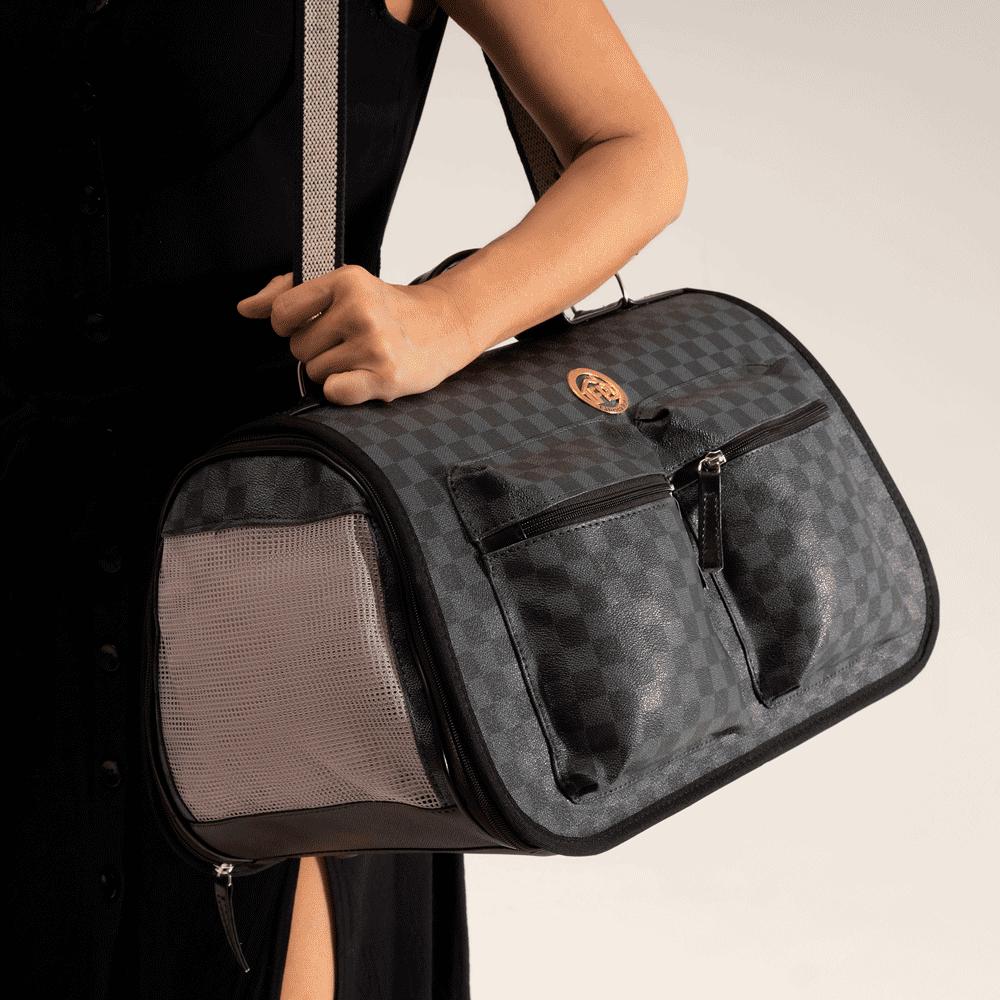 Bolsa de Transporte Fechada Luxo Fábrica Pet Grey