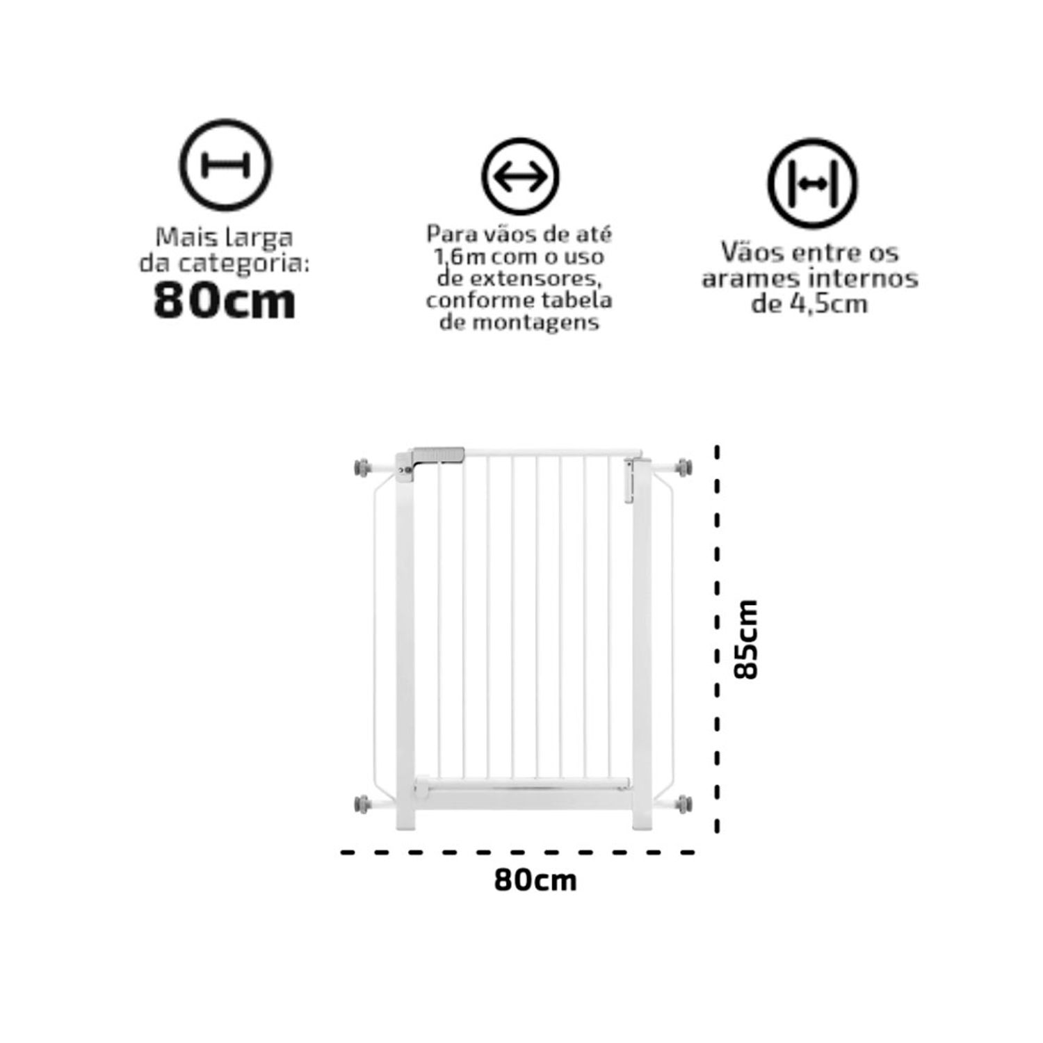 Grade Porta Plus Tubline Preta com medidas