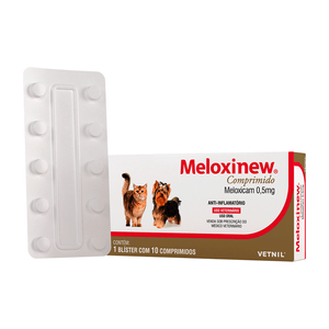 Anti-Inflamatório Meloxinew 0,5mg Vetnil - 10 comprimidos