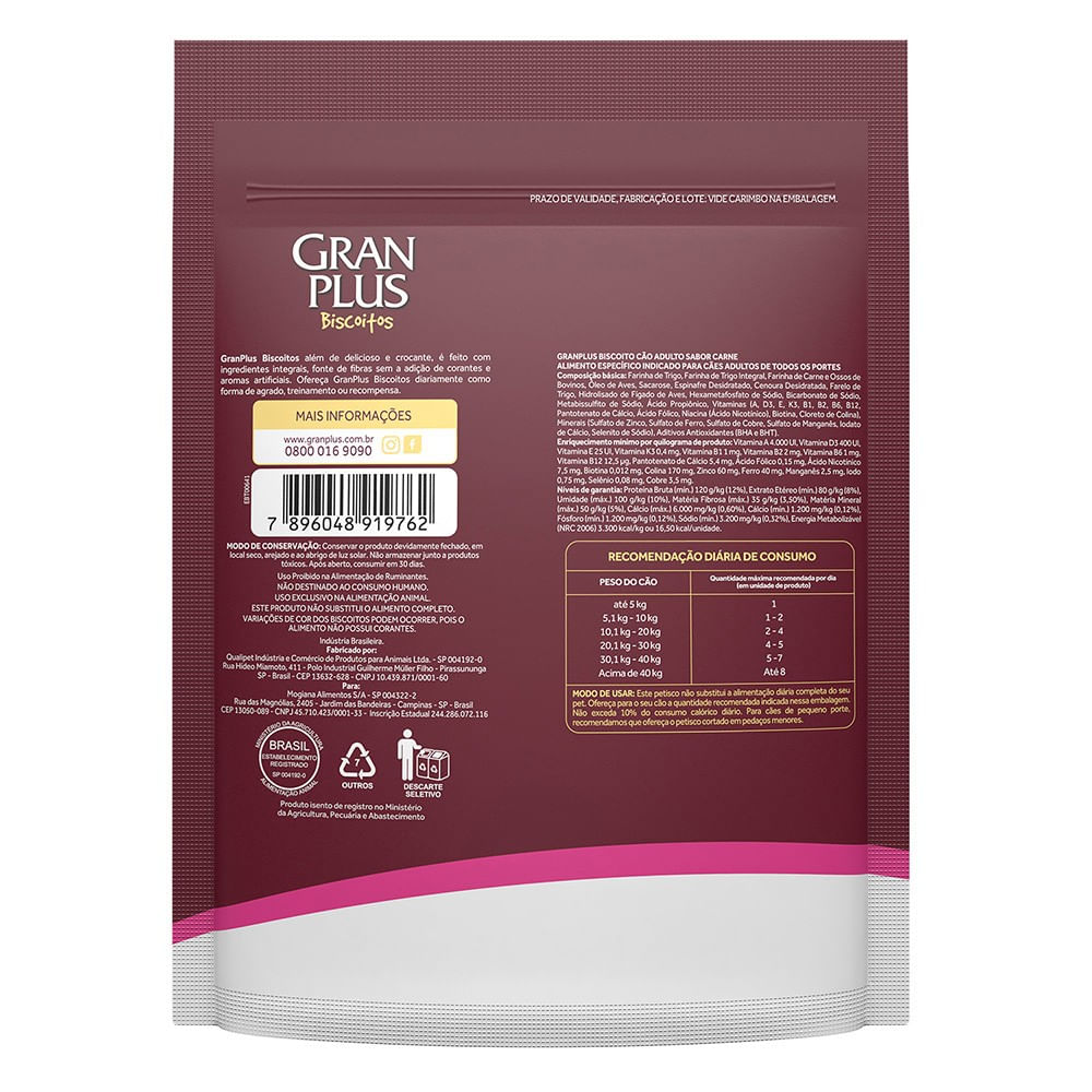 Biscoito GranPlus Cães Adultos Carne