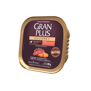 Ração Úmida GranPlus Cães Adultos Patê Gourmet Carne e Cenoura - 300 g