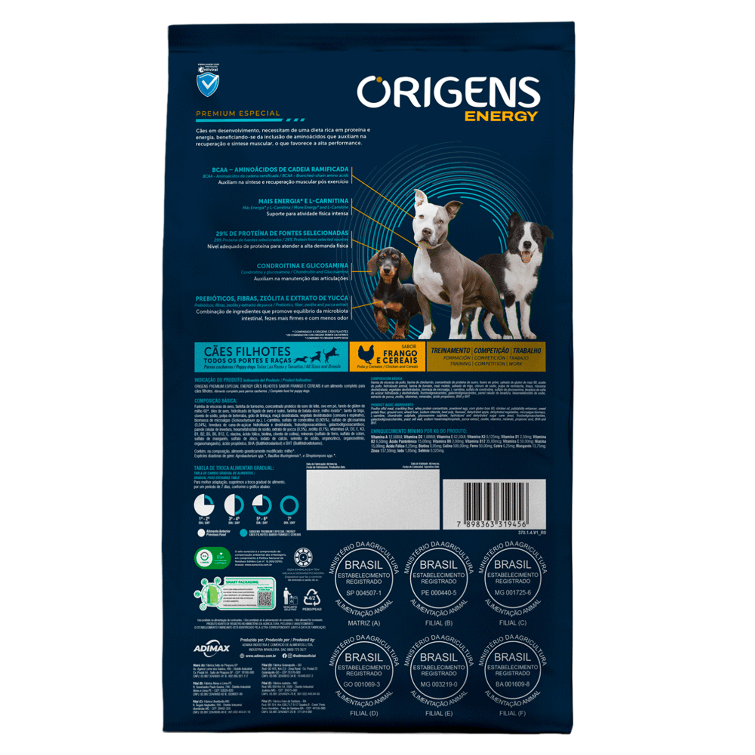 Verso-da-Racao-Origens-Energy-Caes-Filhotes-Frango-e-Cereais