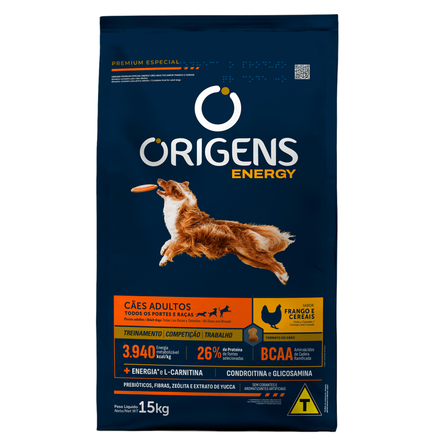 Ração Origens Energy Cães Adultos Frango e Cereais