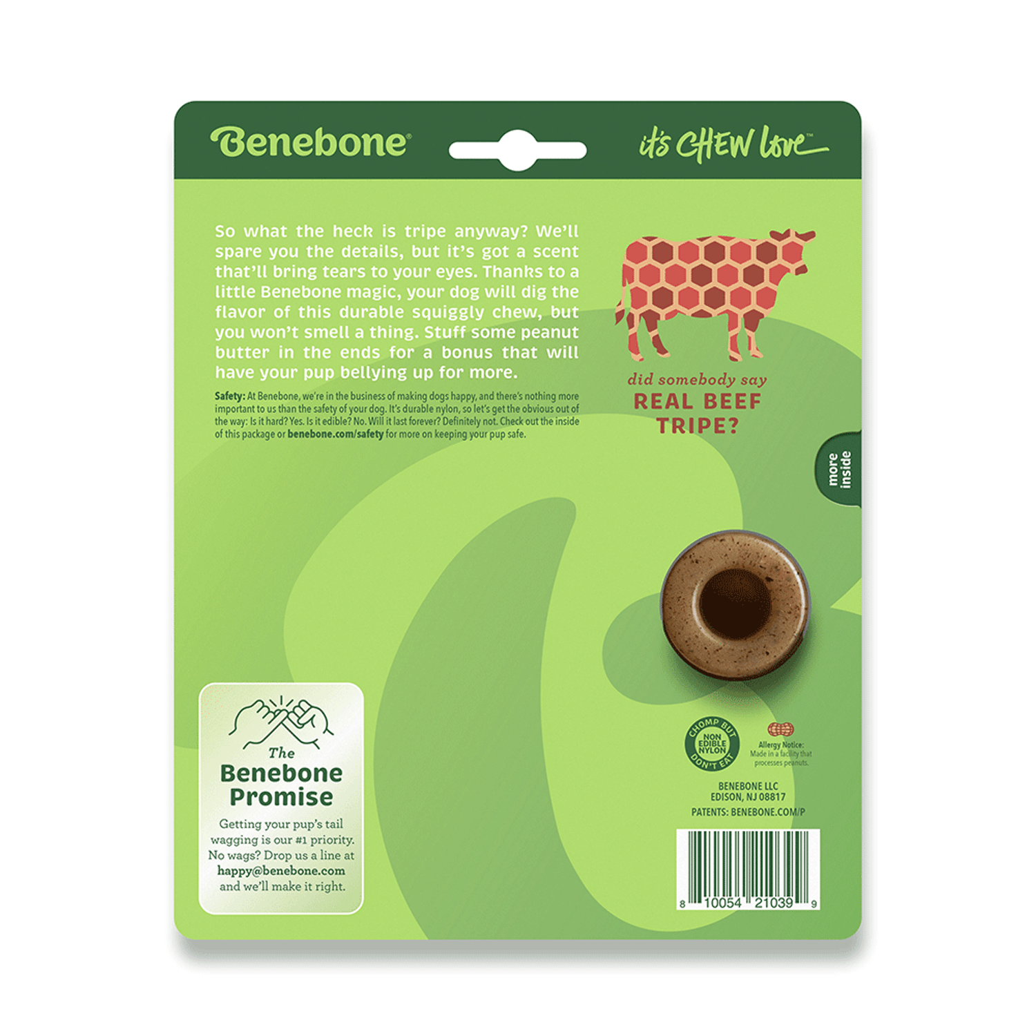 Brinquedo Benebone Tripe Bone - embalagem M verso