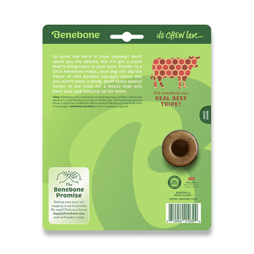 Brinquedo Benebone Tripe Bone - embalagem M verso