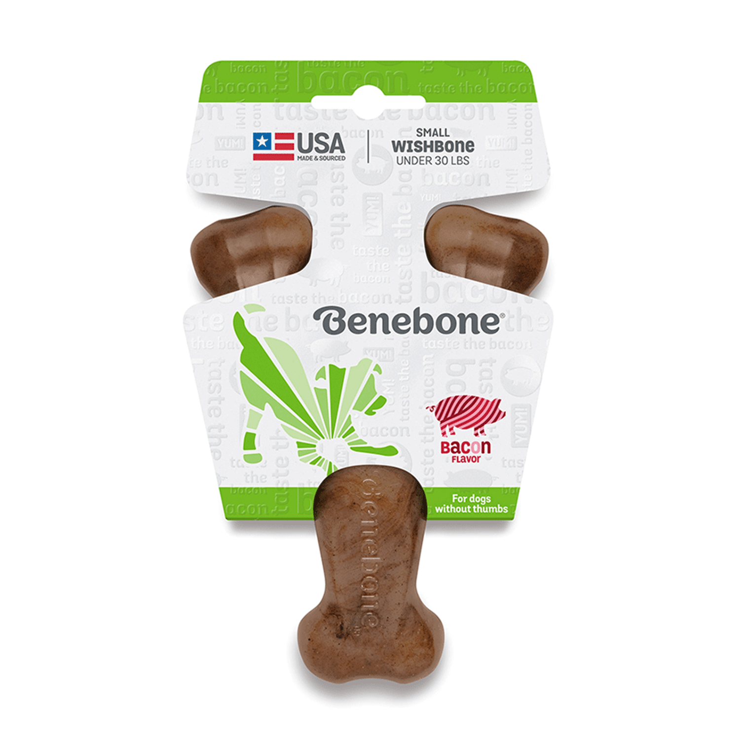 Brinquedo Benebone Wishbone Bacon - embalagem p frente