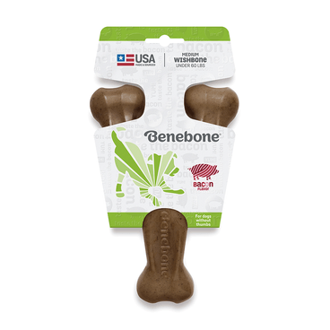 Brinquedo Benebone Wishbone Bacon frente embalagem M