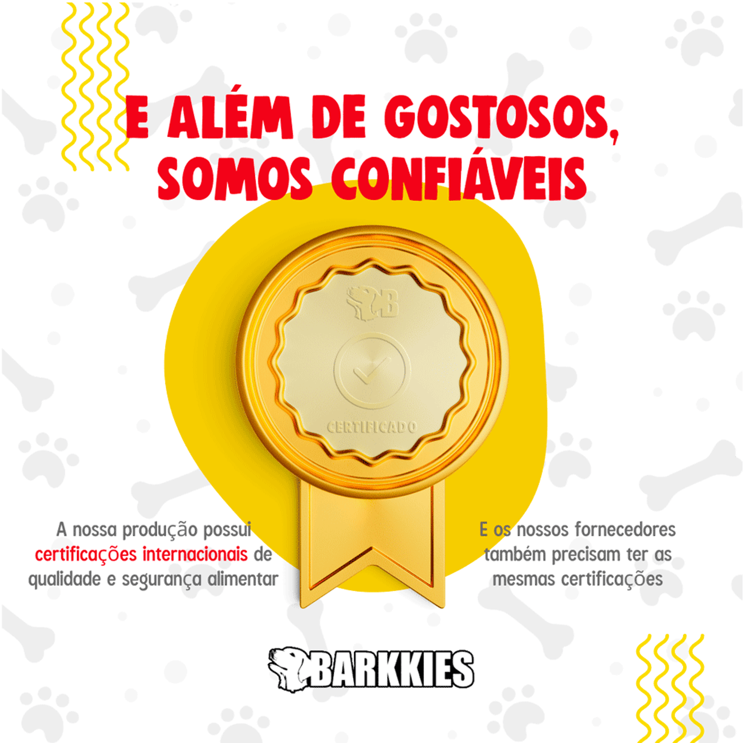 Petisco Natural Cães Barkkies selo de satisfação