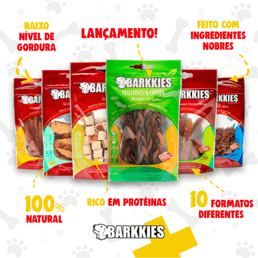 Petisco Natural Cães Barkkies todas as embalagens