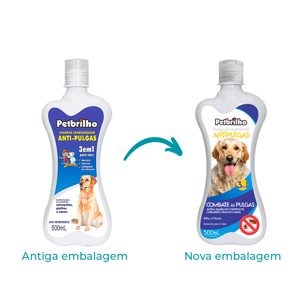 Shampoo e Condicionador Antipulgas Cães 3 em 1 Petbrilho
