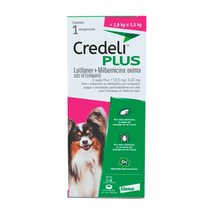 Antipulgas Credeli Plus Cães 2,8kg a 5,5kg - 1 comprimido