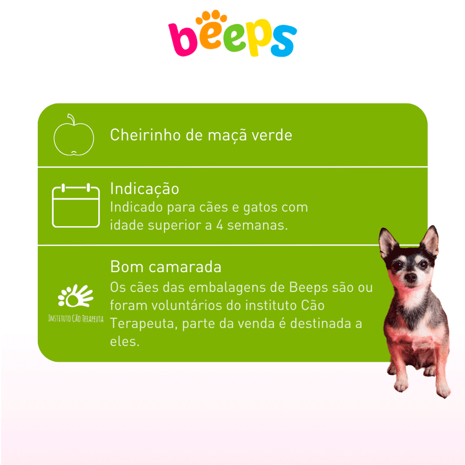 Colonia-Beeps-Maca-Verde-Pet-Society-60ml-caracteristica