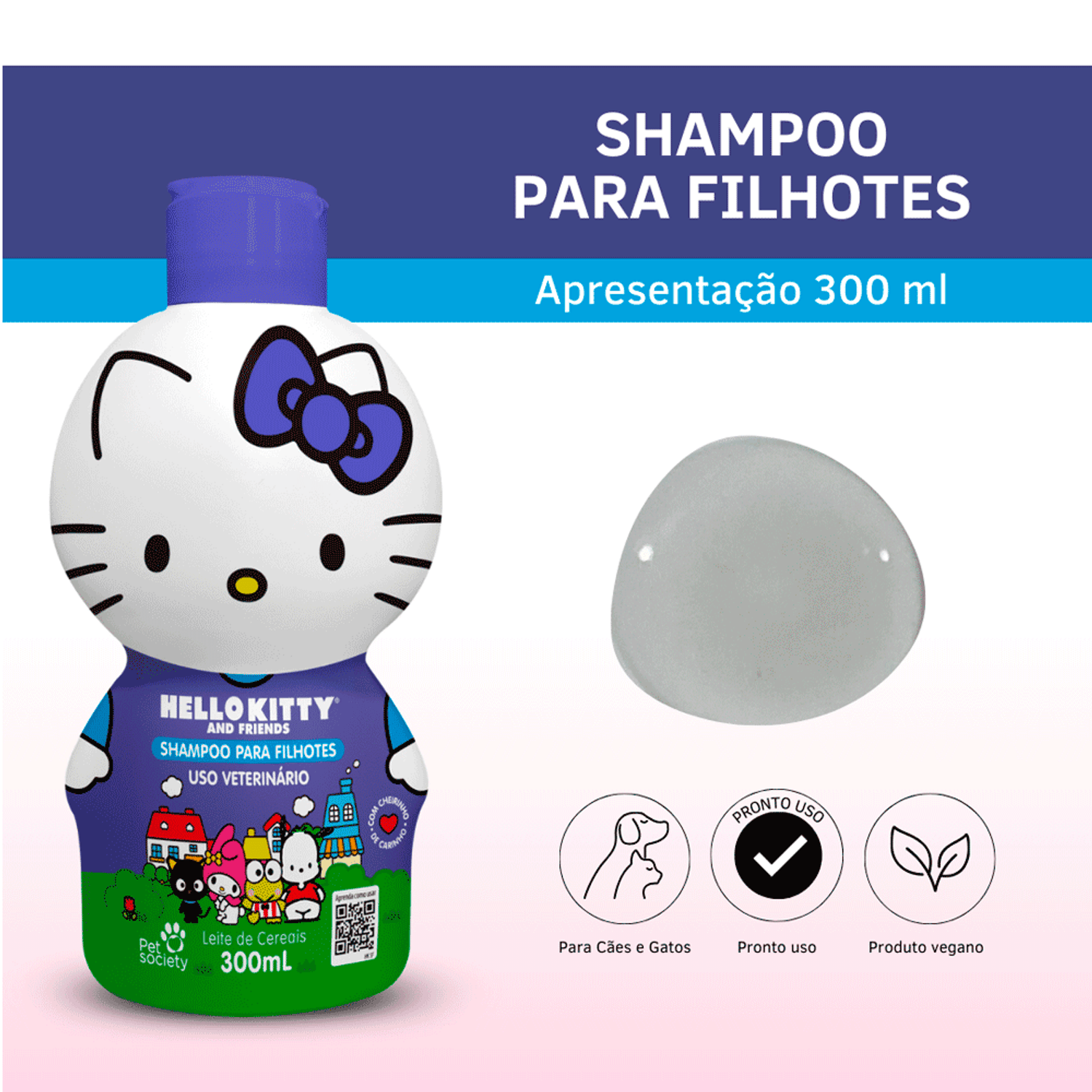Shampoo para Filhotes Hello Kitty Pet Society 300ml apresentação