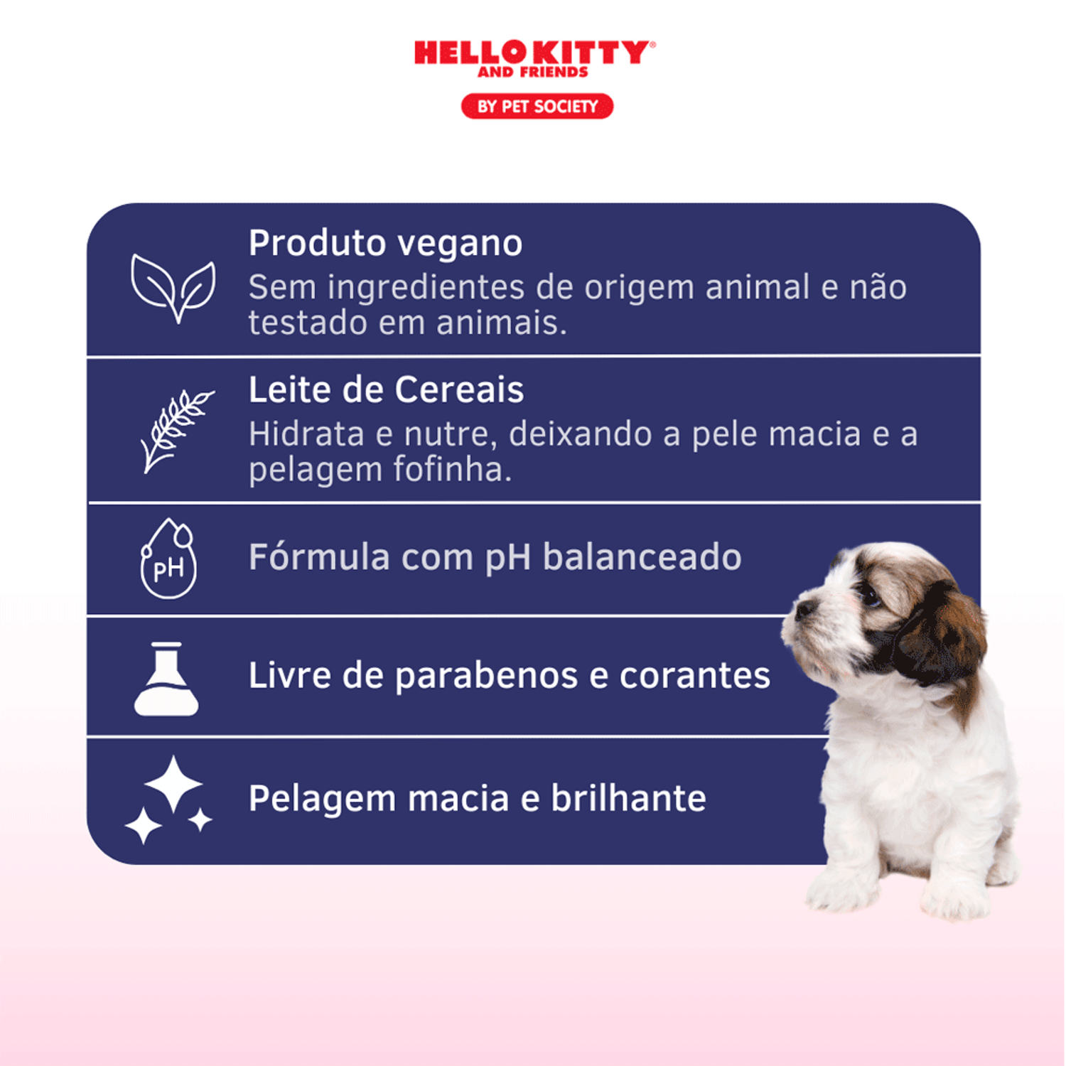 Shampoo para Filhotes Hello Kitty Pet Society 300ml características